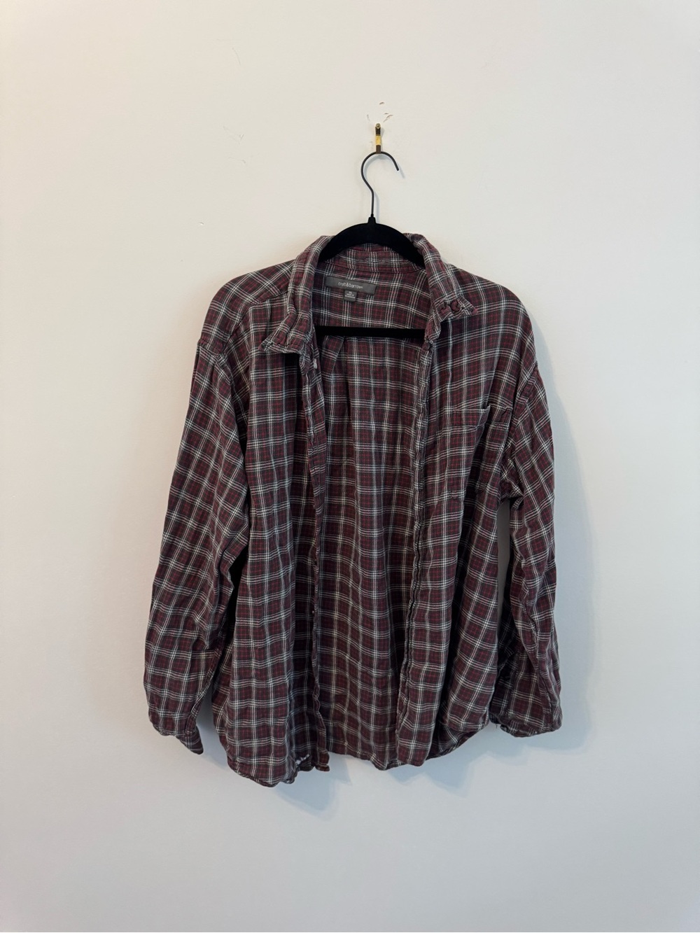 croft & barrow Red and Gray Plaid Button-Up Shirt